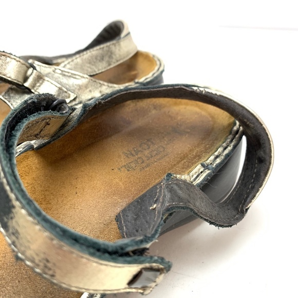 NAOT Leather Gold Sandals Shoes Ankle Strap sz 41 - Picture 10 of 16